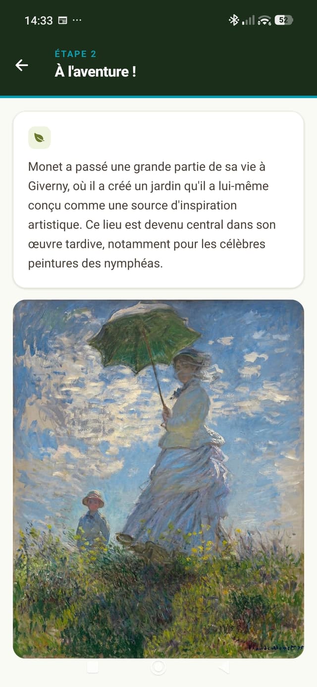 Narration IA dans une etape du parcours